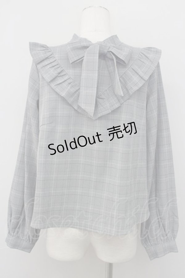 画像2: LOLITAその他(お買取対象外) / グレンチェックハイネックブラウス  グレーチェック T-25-01-24-005-LO-BL-SA-ZT390 (2)