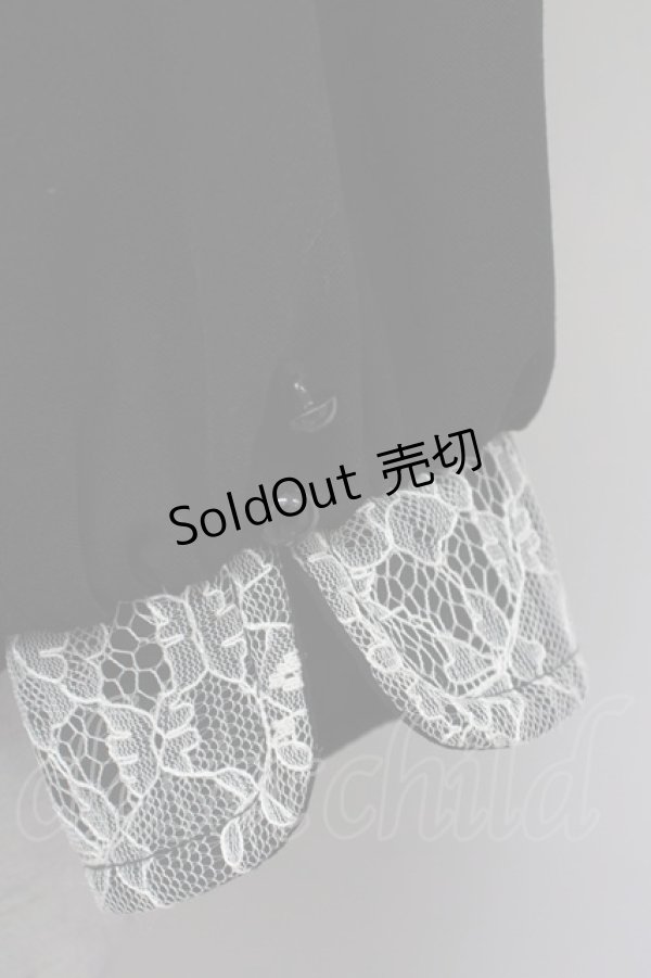 画像3: Rojita / レース配色シャツカラーブラウス  黒 T-25-01-24-007-LO-BL-SA-ZT390 (3)