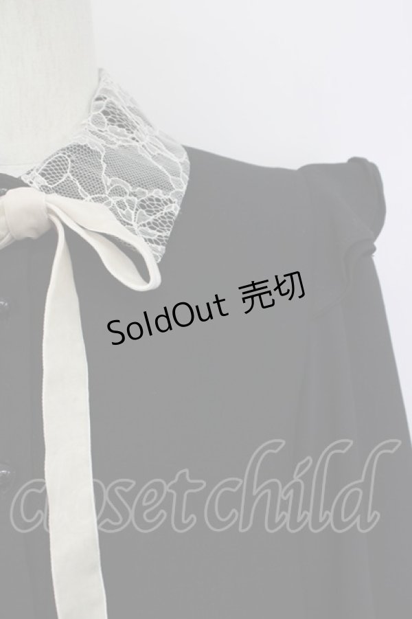 画像4: Rojita / レース配色シャツカラーブラウス  黒 T-25-01-24-007-LO-BL-SA-ZT390 (4)