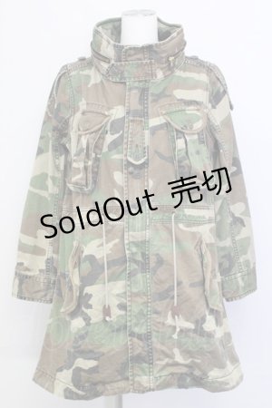 画像: RNA / カモフラ柄コート M カーキ T-25-01-29-021-PU-CO-SA-ZT414