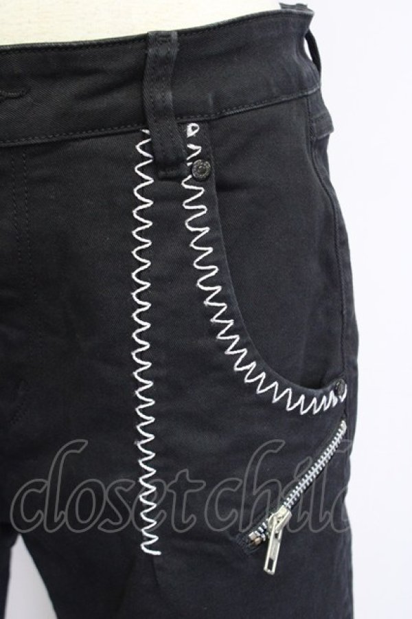 画像4: RNA / ジグザグストレッチカーブシームスリム  ブラック T-25-01-29-034-PU-PA-SA-ZT148 (4)