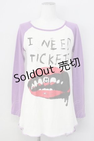 画像: WORLD WIDE LOVE！(Rydia) / リップptラグランTシャツ 1 パープル T-25-01-29-010-PU-TS-SA-ZT109