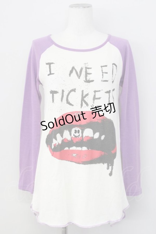 画像1: WORLD WIDE LOVE！(Rydia) / リップptラグランTシャツ 1 パープル T-25-01-29-010-PU-TS-SA-ZT109 (1)