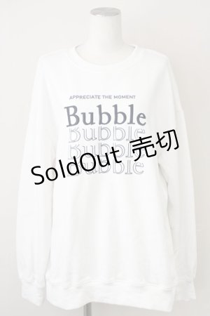 画像: clear / Bubble刺繍トレーナー  白 T-25-02-01-004-LO-TO-SZ-ZT255