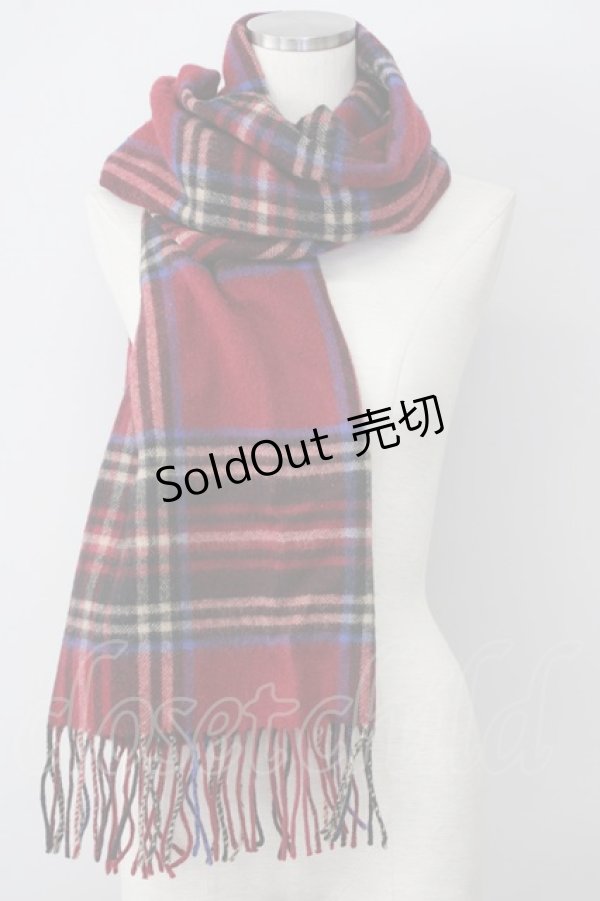 画像1: Jane Marple / ビッグタータンストール  レッド T-25-02-01-028-JM-ZA-SZ-ZT-K009 (1)