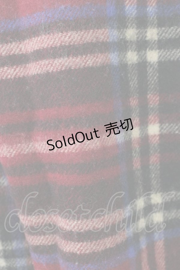 画像2: Jane Marple / ビッグタータンストール  レッド T-25-02-01-028-JM-ZA-SZ-ZT-K009 (2)