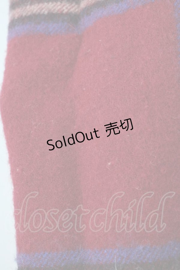 画像3: Jane Marple / ビッグタータンストール  レッド T-25-02-01-028-JM-ZA-SZ-ZT-K009 (3)