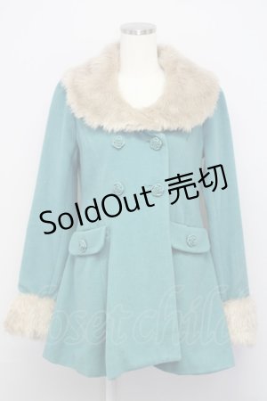 画像: an another angelus / ファー衿付きバラ釦コート F グリーン T-25-02-06-023-CA-CO-SZ-ZT-C028