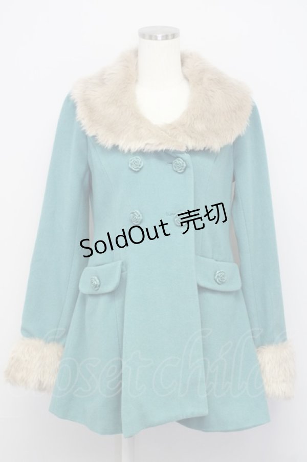 画像1: an another angelus / ファー衿付きバラ釦コート F グリーン T-25-02-06-023-CA-CO-SZ-ZT-C028 (1)