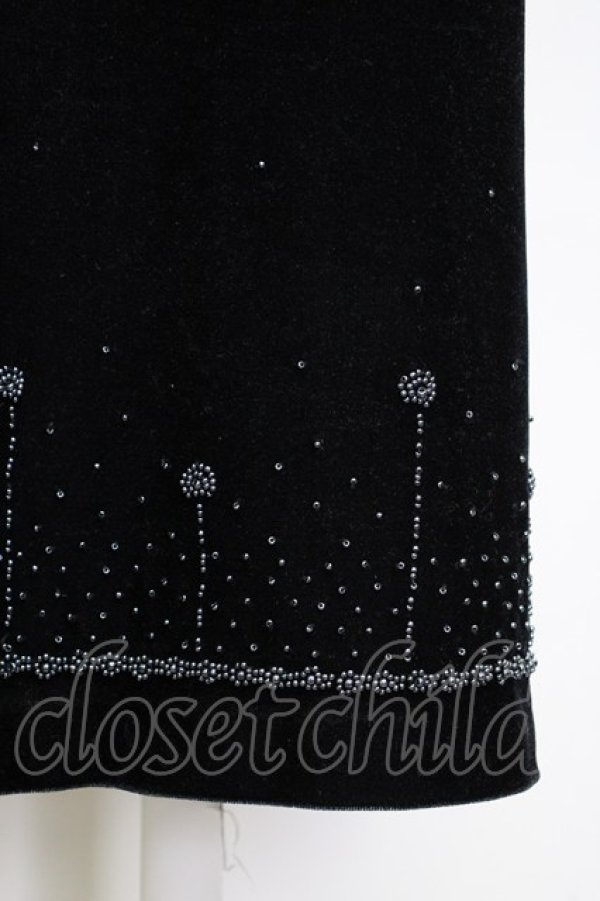 画像3: KETTY / 裾ビーズ刺繍ベロアスカート 1 ブラック T-25-02-06-028-EL-SK-SA-ZT435 (3)