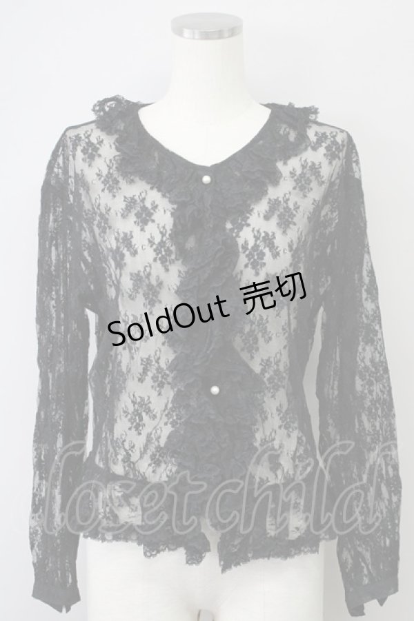 画像1: LOLITAその他(お買取対象外) / レースブラウス  黒 T-25-02-06-012-LO-BL-SA-ZT443 (1)
