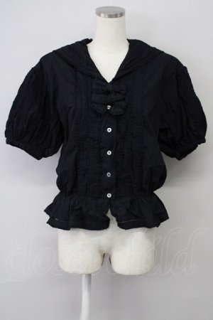 画像: KETTY / 2つリボンセーラーブラウス M ブラック T-25-02-06-013-EL-BL-SA-ZT443