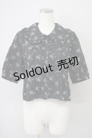 画像: LOLITAその他(お買取対象外) / 花柄半袖ブラウス  黒Ｘ紫 T-25-02-06-014-LO-BL-SA-ZT443