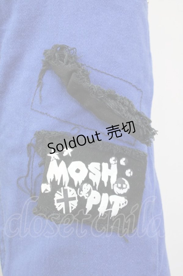 画像4: LISTEN FLAVOR / MOSHPIT 2TONE切替スキニーパンツ  ブルー×ブラック T-25-02-09-057-PU-PA-SA-ZI (4)
