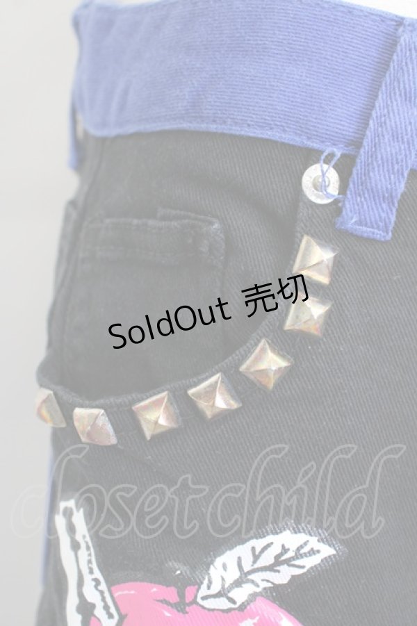 画像5: LISTEN FLAVOR / MOSHPIT 2TONE切替スキニーパンツ  ブルー×ブラック T-25-02-09-057-PU-PA-SA-ZI (5)