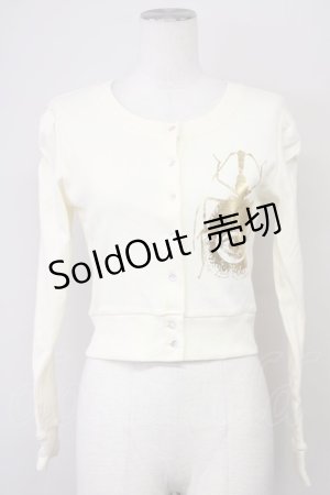 画像: pays des fees  / 虫カーディガン  アイボリーＸゴールド T-25-02-21-001-PU-TO-SA-ZI