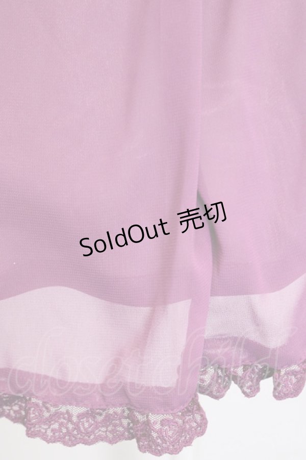 画像5: metamorphose /  シフォンタックジャンパースカート  パープル T-25-02-21-021-ME-OP-SA-ZI (5)