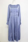 画像1: LEBECCA boutique / サテンワンピース  青 T-25-02-21-022-EL-OP-SA-ZI (1)
