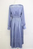 画像2: LEBECCA boutique / サテンワンピース  青 T-25-02-21-022-EL-OP-SA-ZI (2)