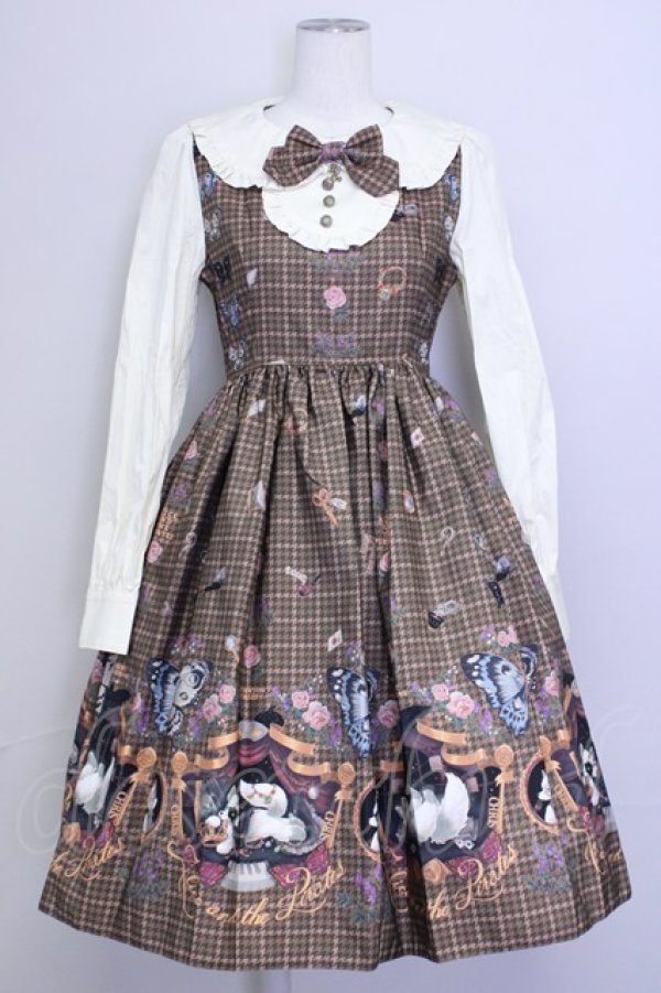画像1: ALICE and the PIRATES / Dual face 〜phantom and truth〜柄ワンピース  ブラウン T-25-02-21-024-PA-OP-SA-ZI (1)