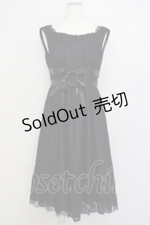 画像: axes femme kawaii / 総レースノースリーブワンピース  黒 T-25-02-21-029-AX-OP-SA-ZI