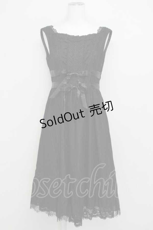 画像1: axes femme kawaii / 総レースノースリーブワンピース  黒 T-25-02-21-029-AX-OP-SA-ZI (1)