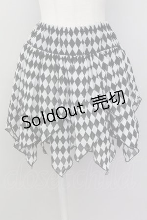 画像: ALGONQUINS / ダイヤ柄イレヘムスカート  ブラック T-25-02-21-033-AL-SK-SA-ZI
