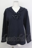 画像1: INGEBORG / セーラーダブルリボンスウェット M ネイビー T-25-02-23-021-LO-TO-SA-ZT219 (1)