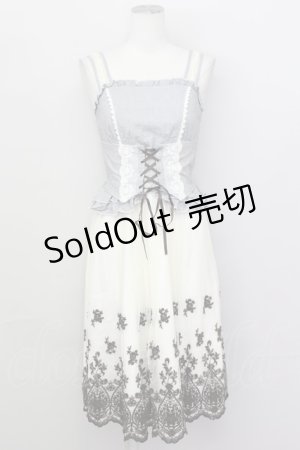 画像: axes femme / 異素材組み合わせワンピース M アイボリー T-25-02-23-023-AX-OP-SA-ZT121