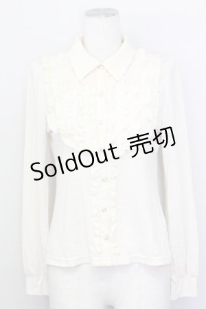 画像: axes femme / 胸元フリルカットソー M アイボリー T-25-02-23-006-AX-TO-SA-ZT