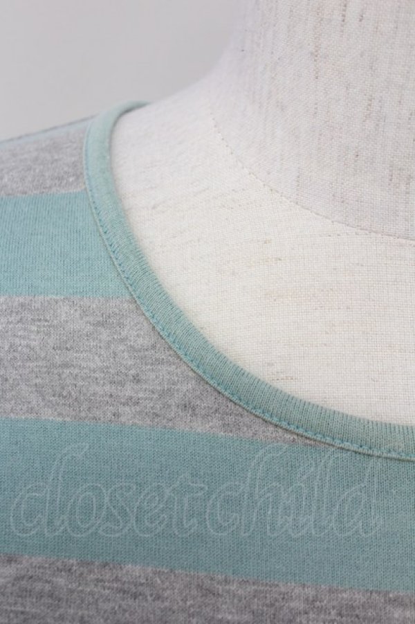 画像5: KANEKO ISAO / ボーダーTシャツ  グレー×サックス T-25-02-23-009-EL-TS-SA-ZT219 (5)