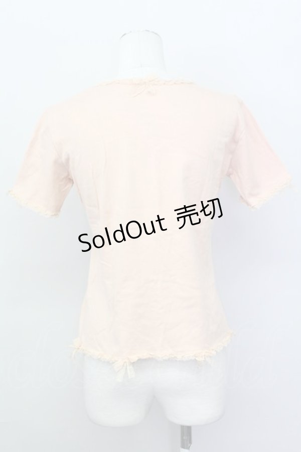 画像2: KANEKO ISAO / レースリボン半袖Tシャツ  ピンク T-25-02-23-010-EL-TS-SA-ZT219 (2)