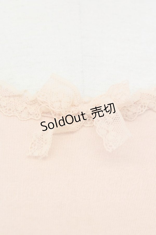 画像3: KANEKO ISAO / レースリボン半袖Tシャツ  ピンク T-25-02-23-010-EL-TS-SA-ZT219 (3)
