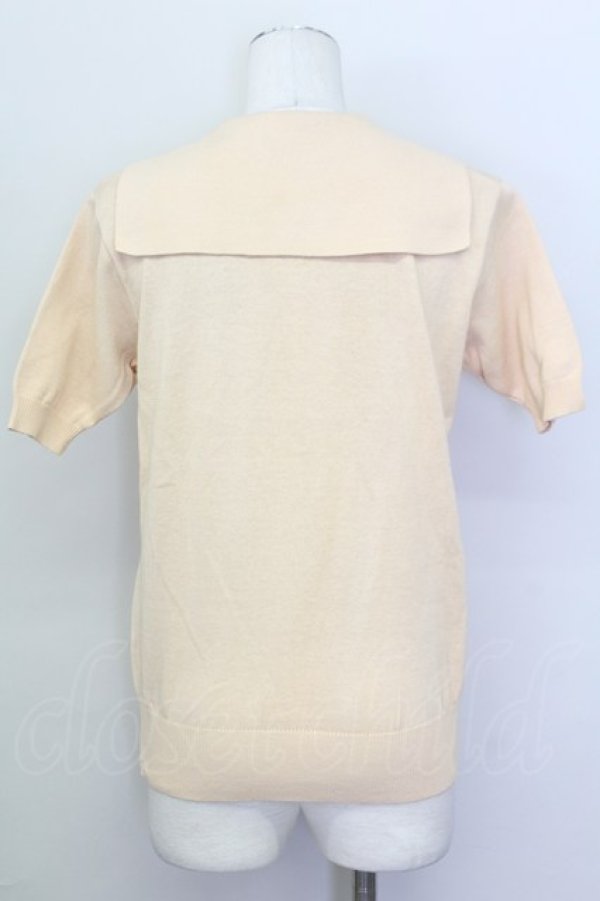 画像2: KETTY / ロゴ編込セーラーニットトップス M ベージュ T-25-02-23-016-EL-TO-SA-ZT219 (2)