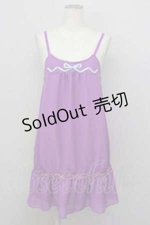 画像: Emily Temple cute / パールリボンシフォンキャミワンピース  パープル T-25-03-08-017-ET-OP-SA-ZI