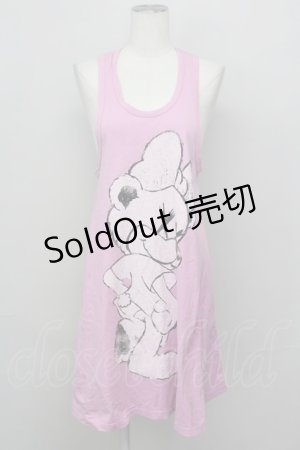 画像: Candy Stripper / リボンベアノースリーブカットワンピース  ピンクＸ白Ｘ黒 T-25-03-08-019-PU-OP-SA-ZI
