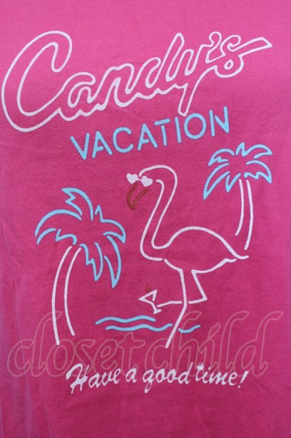 画像7: Candy Stripper / Candy VACATIONプリントカットワンピース  濃ピンク T-25-03-08-020-PU-OP-SA-ZI (7)