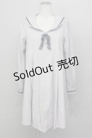 画像: Ank Rouge / セーラープリーツワンピース  グレー T-25-03-08-024-CA-OP-SA-ZI
