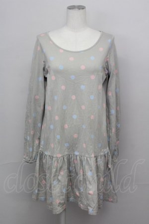 画像: MILK / UTコラボドットワンピース  グレー T-25-03-08-025-ML-OP-SA-ZI