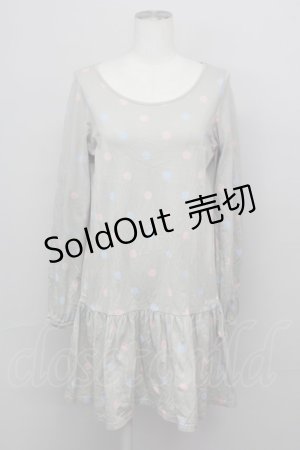 画像: MILK / UTコラボドットワンピース  グレー T-25-03-08-025-ML-OP-SA-ZI