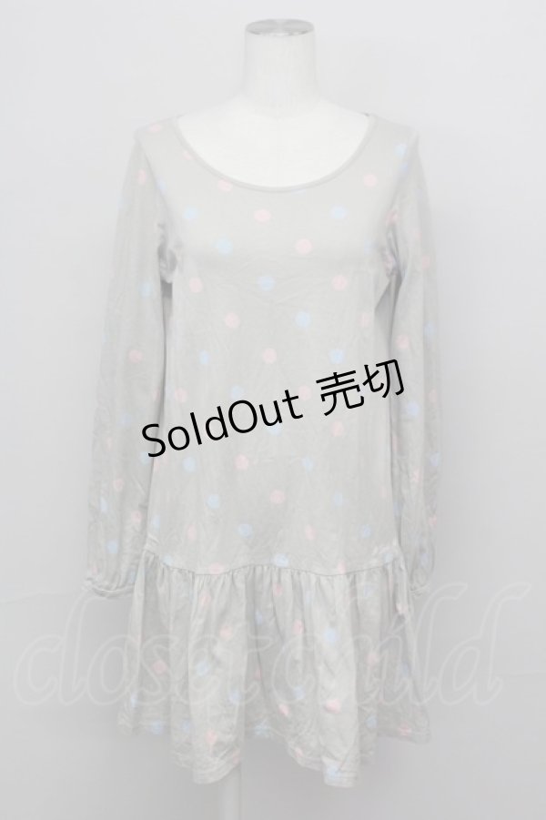 画像1: MILK / UTコラボドットワンピース  グレー T-25-03-08-025-ML-OP-SA-ZI (1)