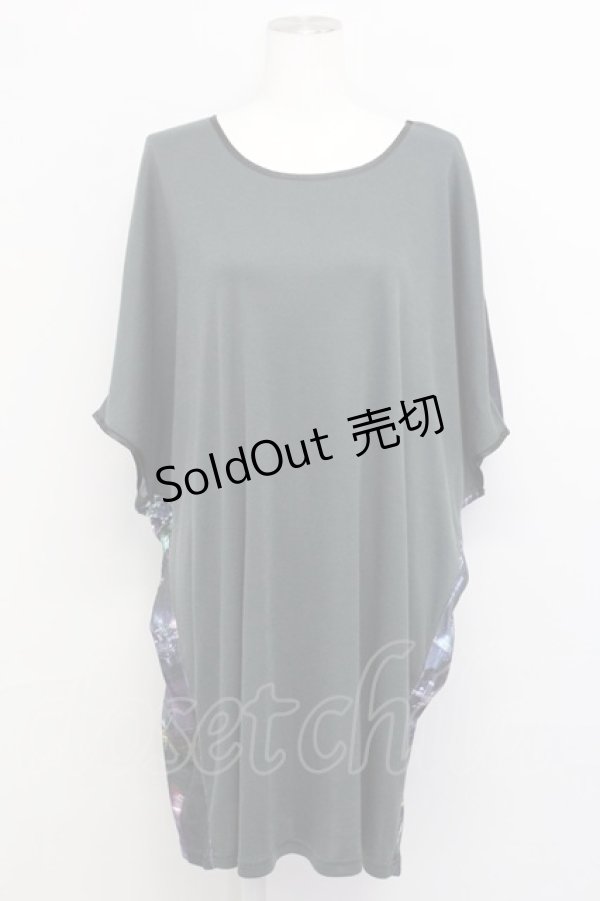 画像2: pays des fees  / 工場夜景ワンピース  黒Ｘネイビー T-25-03-08-028-PU-OP-SA-ZI (2)