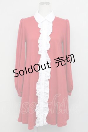 画像: Ank Rouge / Aライン丸衿カットワンピース  レッド T-25-03-08-029-CA-OP-SA-ZI