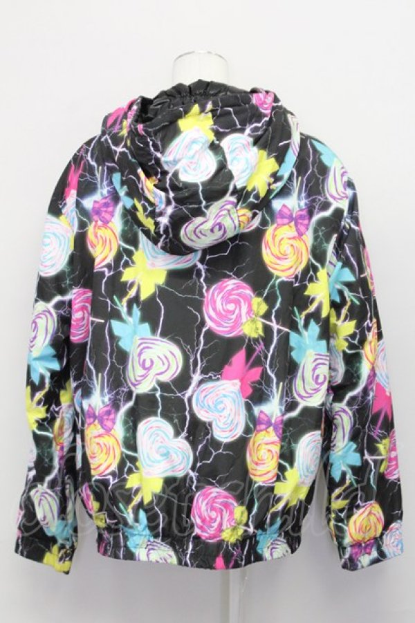 画像2: galaxxxy / キャンディ柄中綿ジャケット  ブラック T-25-03-08-031-PU-CO-SA-ZT-C046 (2)