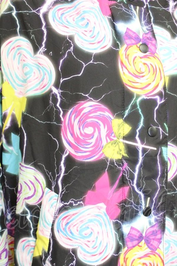 画像3: galaxxxy / キャンディ柄中綿ジャケット  ブラック T-25-03-08-031-PU-CO-SA-ZT-C046 (3)