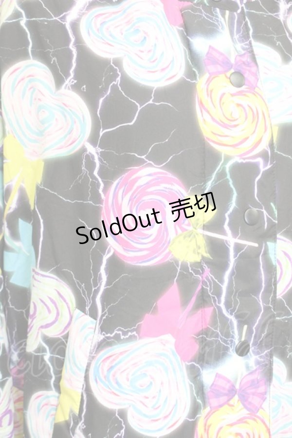 画像3: 【SALE】galaxxxy / キャンディ柄中綿ジャケット  ブラック T-25-03-08-031-PU-CO-SA-ZT-C046 (3)
