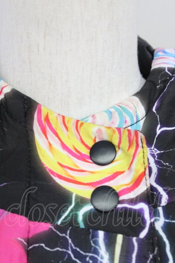 画像4: galaxxxy / キャンディ柄中綿ジャケット  ブラック T-25-03-08-031-PU-CO-SA-ZT-C046 (4)