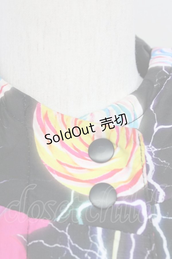 画像4: 【SALE】galaxxxy / キャンディ柄中綿ジャケット  ブラック T-25-03-08-031-PU-CO-SA-ZT-C046 (4)
