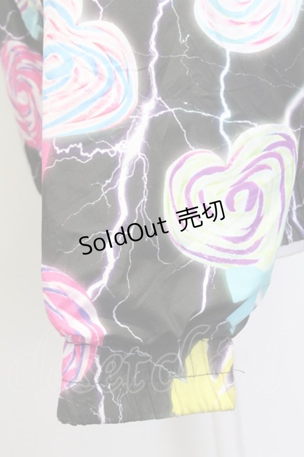 画像7: 【SALE】galaxxxy / キャンディ柄中綿ジャケット  ブラック T-25-03-08-031-PU-CO-SA-ZT-C046 (7)