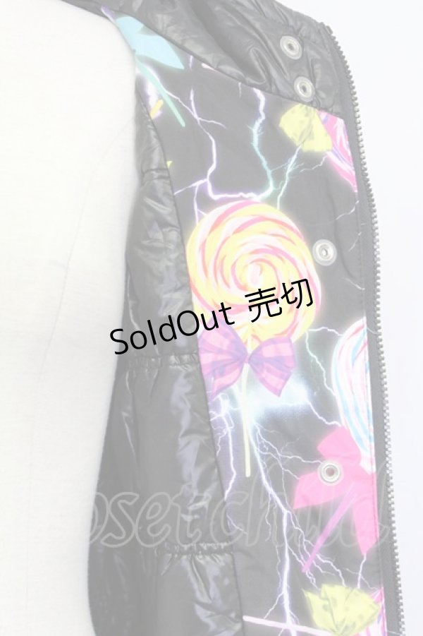 画像8: 【SALE】galaxxxy / キャンディ柄中綿ジャケット  ブラック T-25-03-08-031-PU-CO-SA-ZT-C046 (8)
